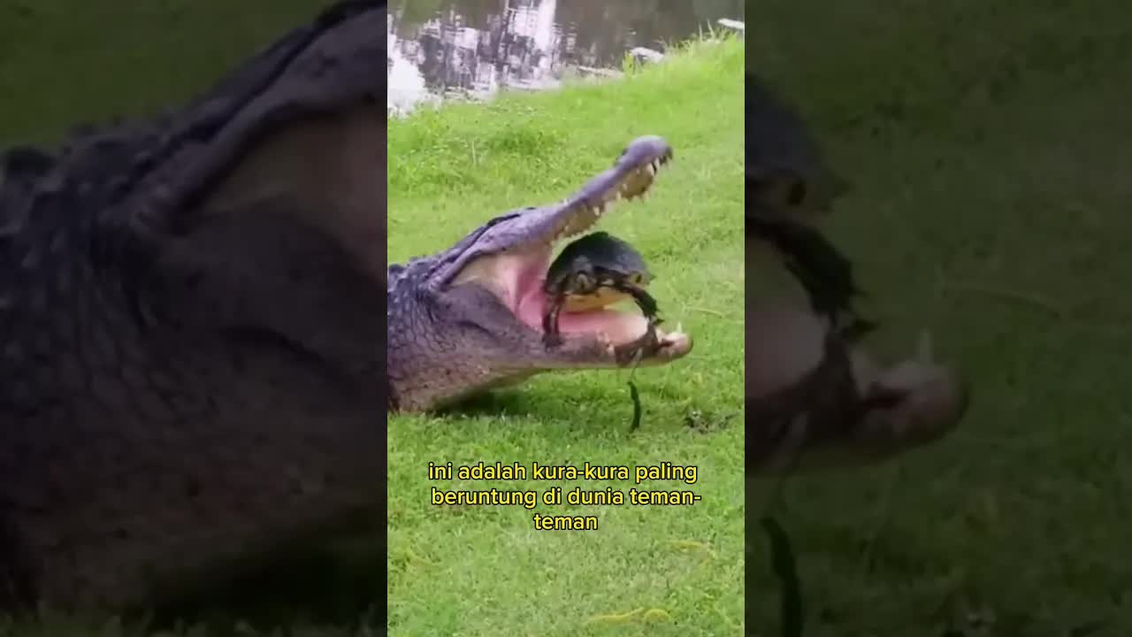 Kura-Kura Beruntung Hindari Serangan Aligator