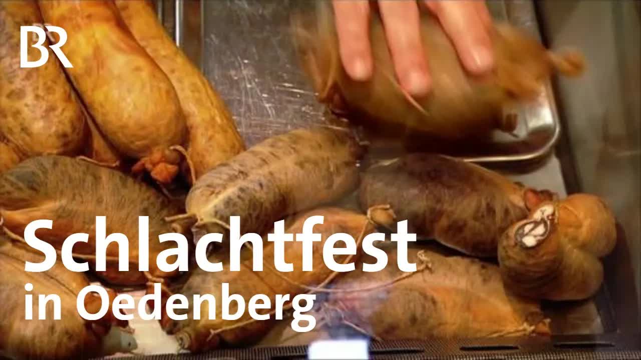 Traditionelles Schlachtfest und Wurstherstellung in Franken