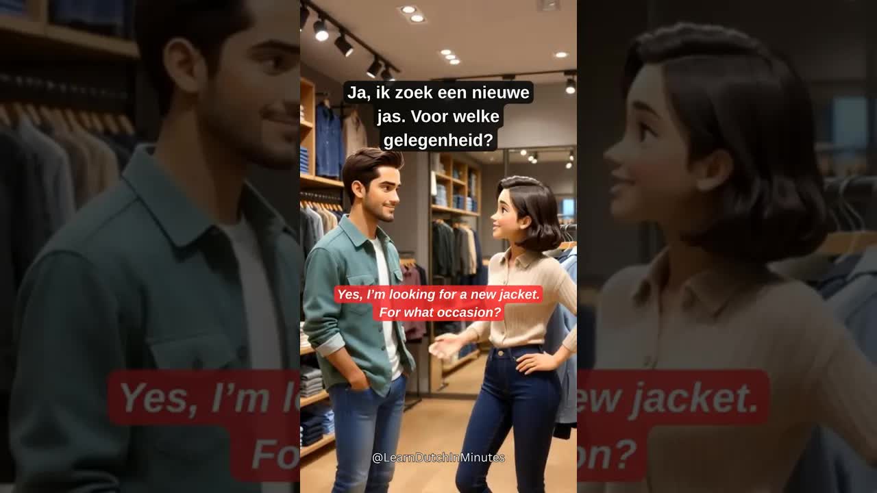 Een jas kopen in een winkel