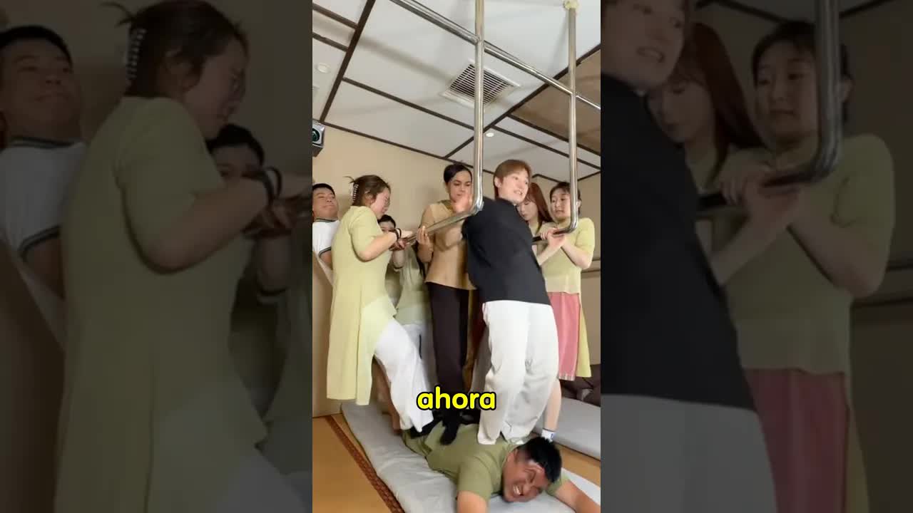 Rutina divertida en el trabajo con equipo