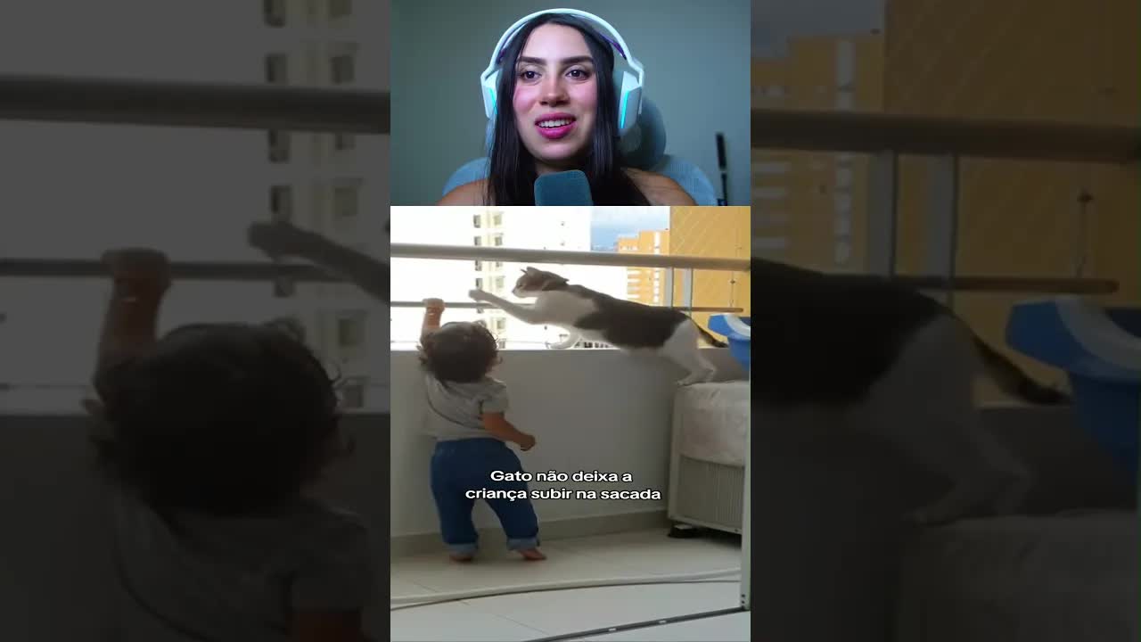 Gato acalma bebê e impede acidente