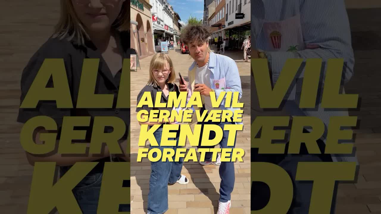 Alma deler ud af flyers på 60 sekunder