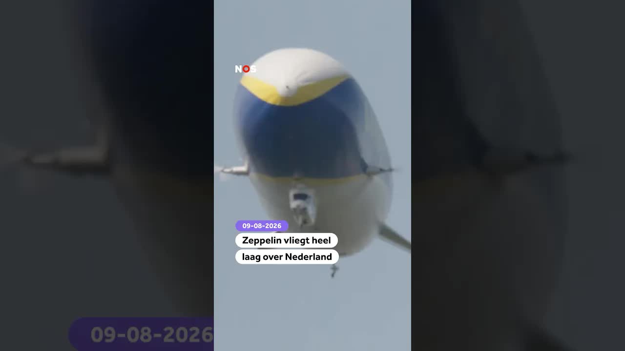 Zeppelin vliegt laag over Nederland