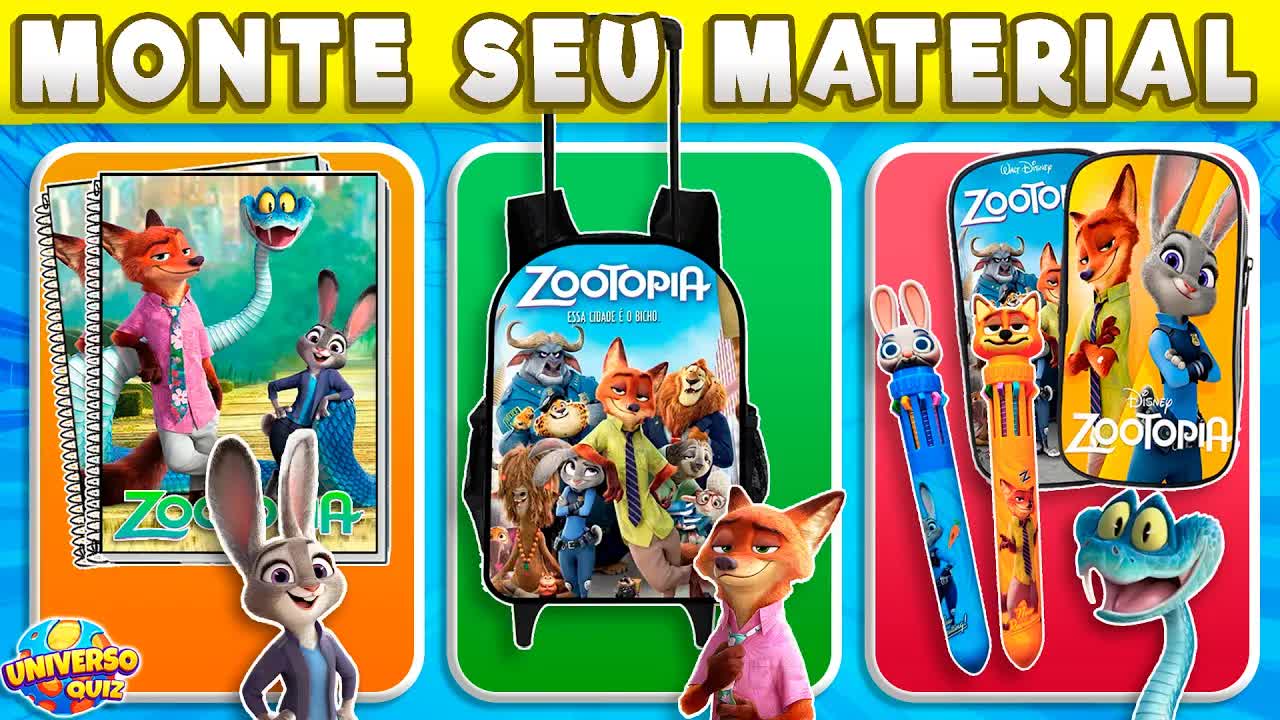 Monte Seu Material Escolar de Zootopia