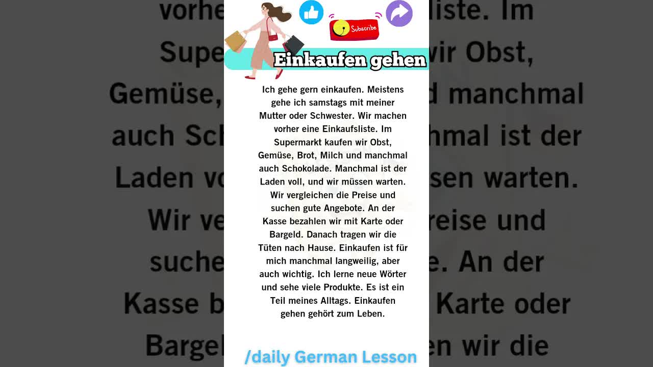 Einkaufen im Supermarkt: Wichtige Wörter lernen