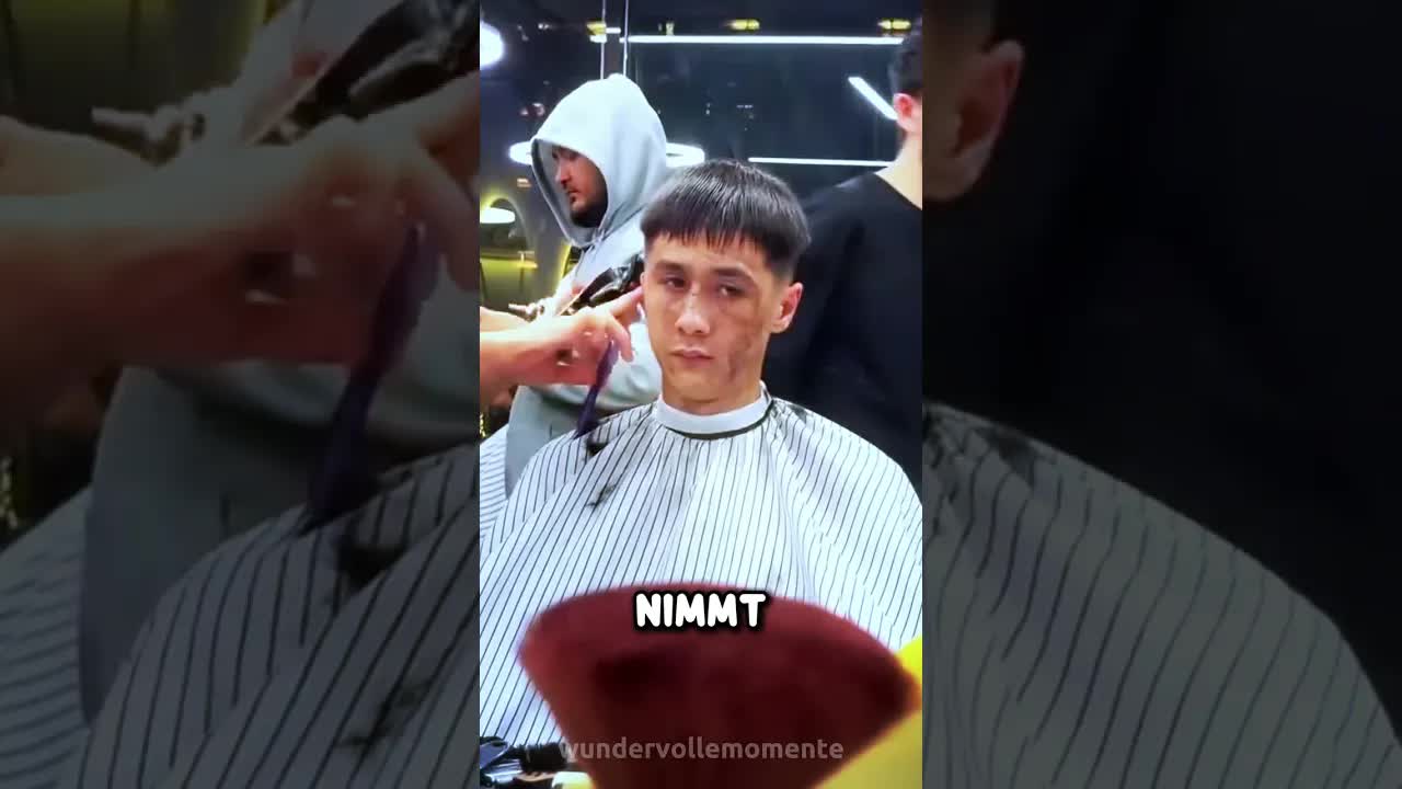 Der Junge wartet auf den Pinsel