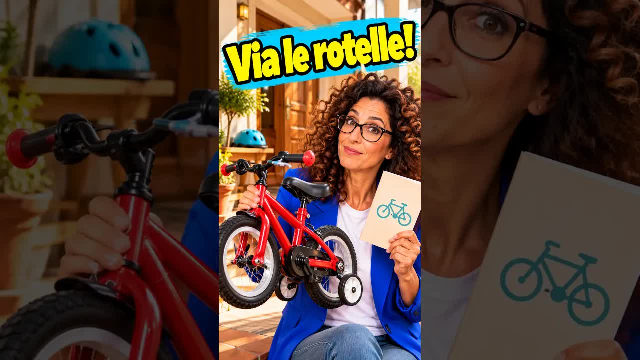 Togliere le rotelle dalla bici: un momento importante