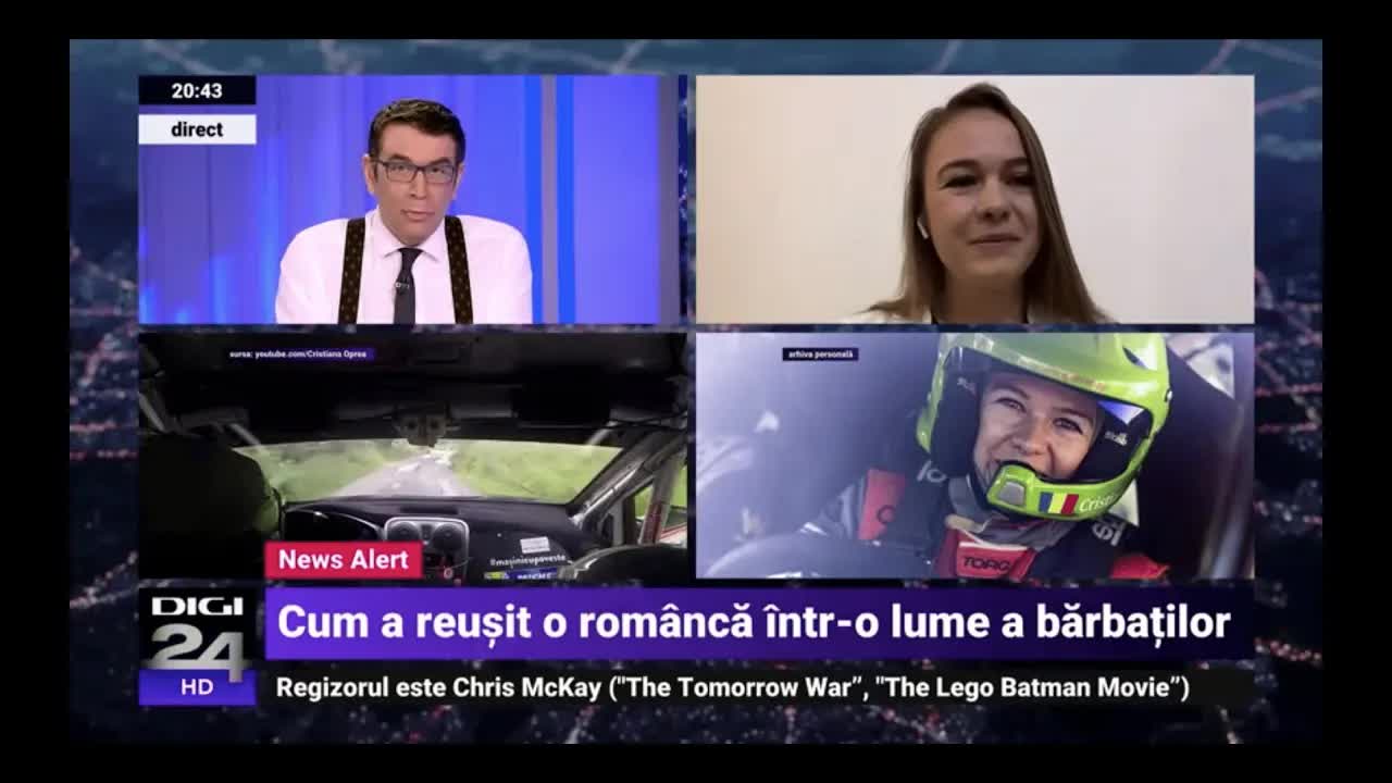 Interviu cu pilotul de raliu Cristiana Oprea la Digi24