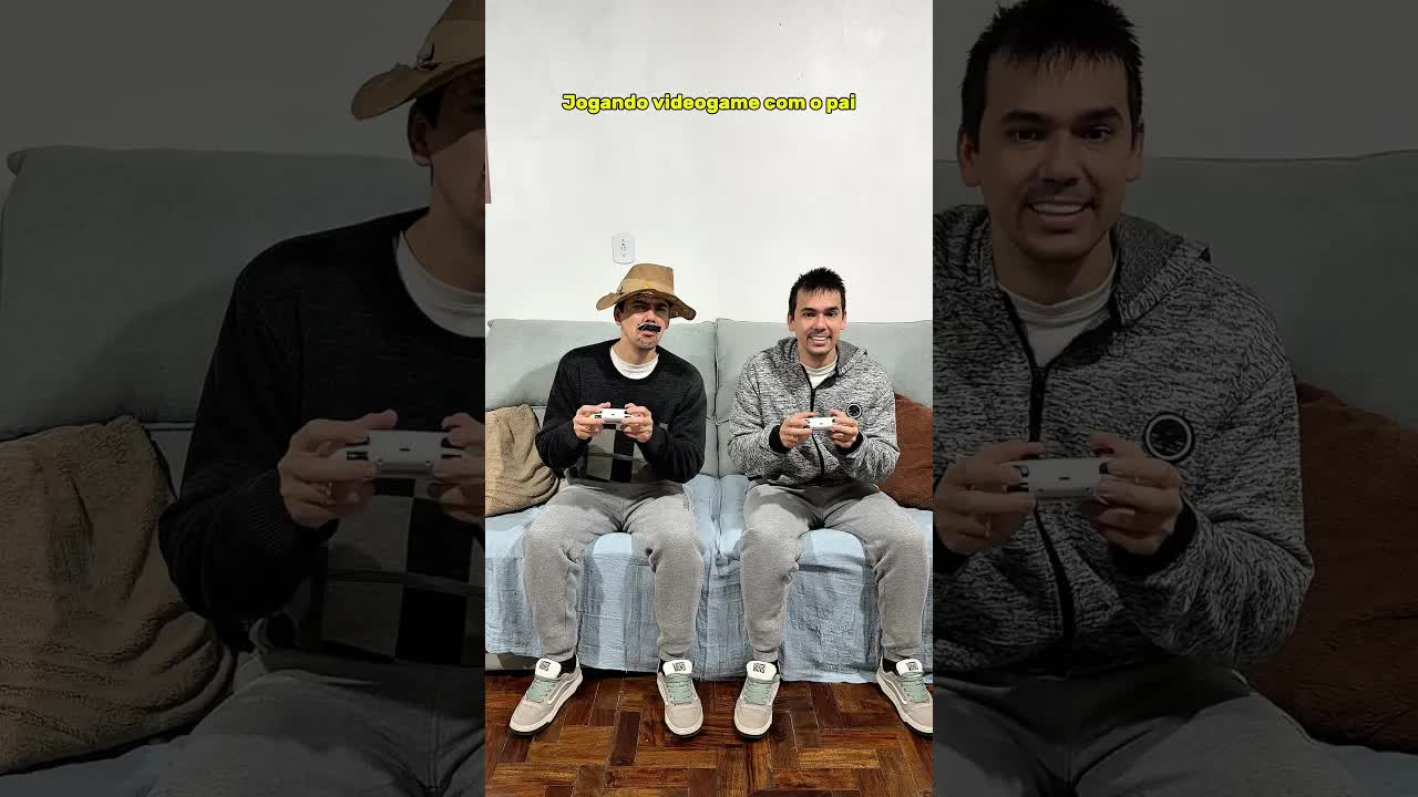 Jogando videogame com o pai