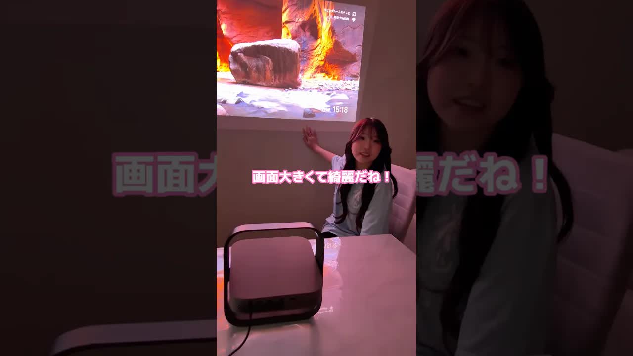 映画に合う料理対決でプロジェクター鑑賞