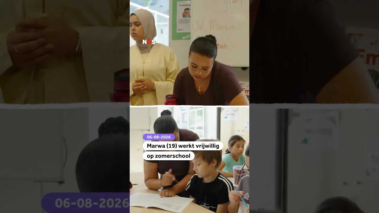 Marwa werkt vrijwillig op de zomerschool