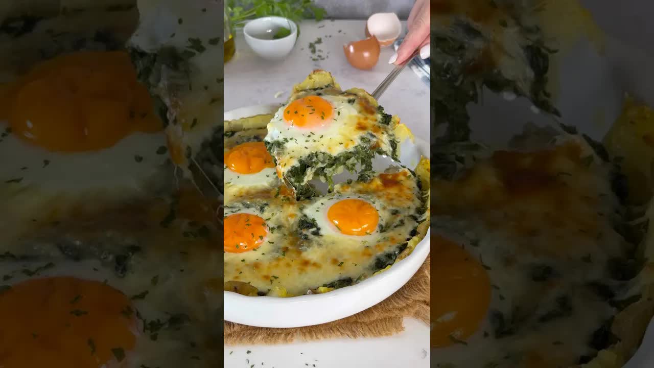 Tarte de espinafres com base de batata