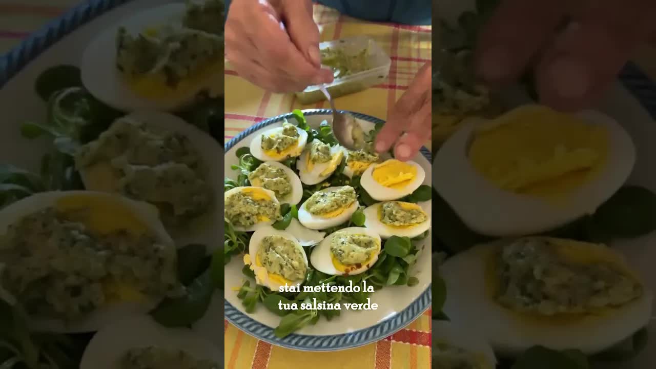 Pranzo leggero con salsa verde e uova sode