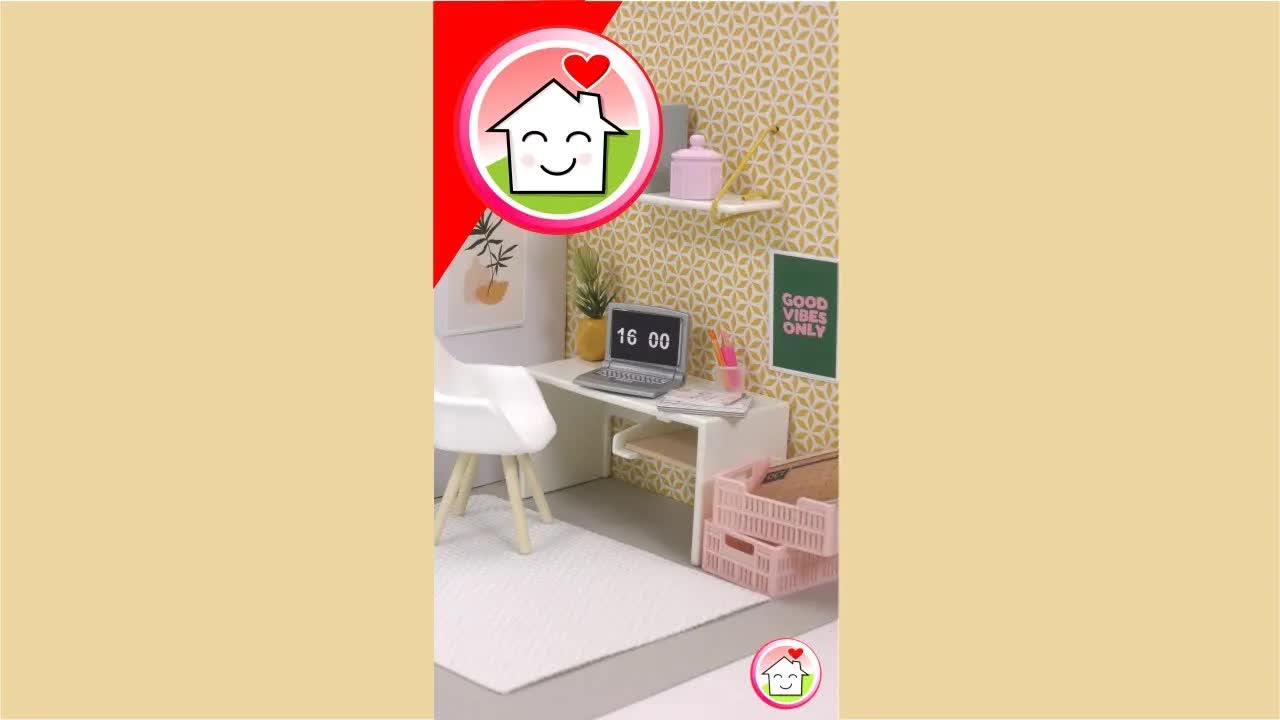 Ein Miniatur-Arbeitsplatz aus Karton einrichten