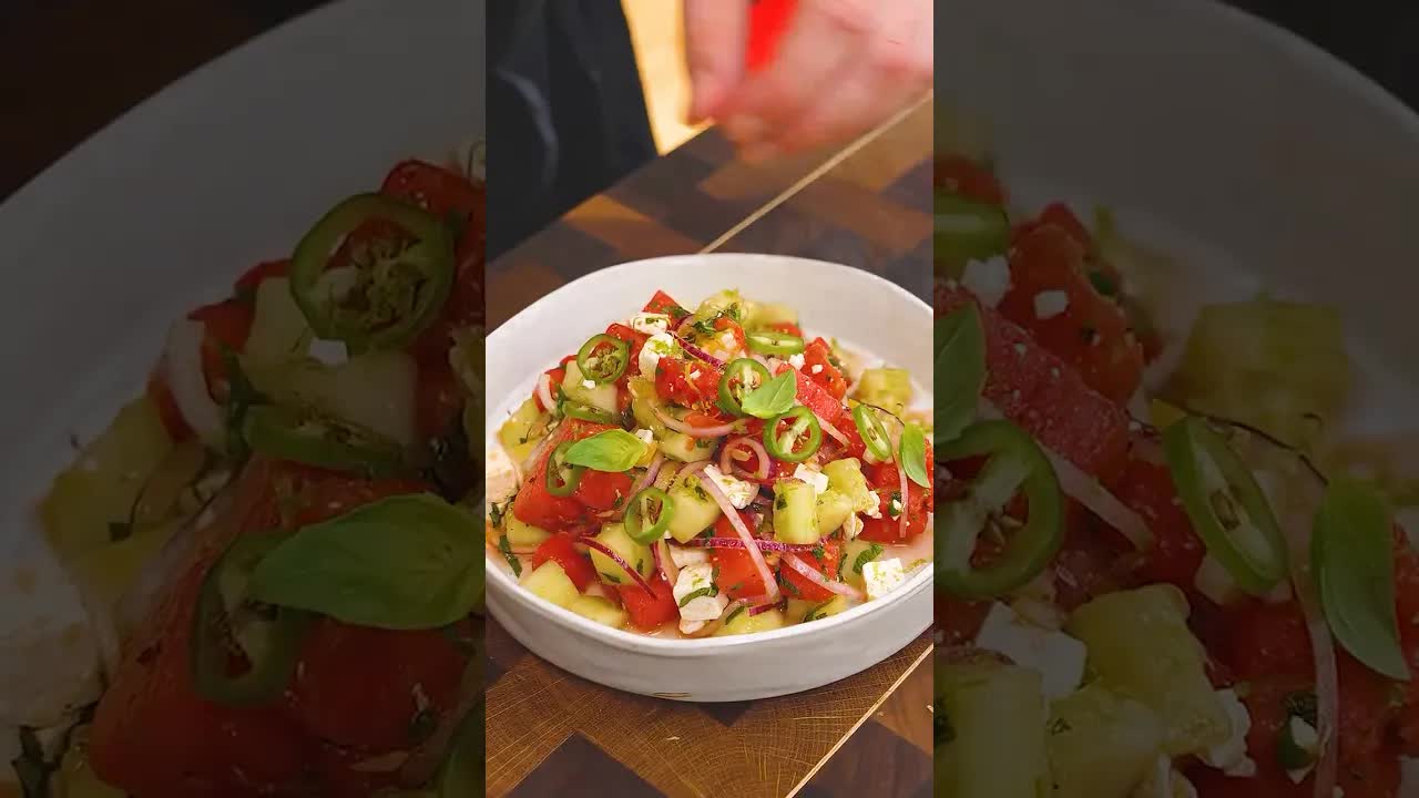 Wassermelonen-Feta-Salat wie im Sommer