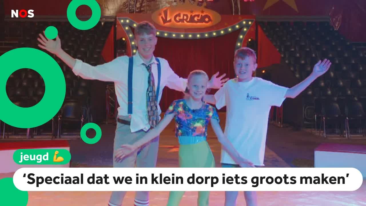 Kinderen optreden in zomercircus in hun dorp