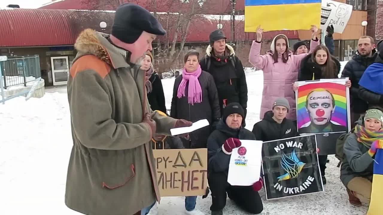 Bön för fred i Ukraina vid manifestation i Kiruna