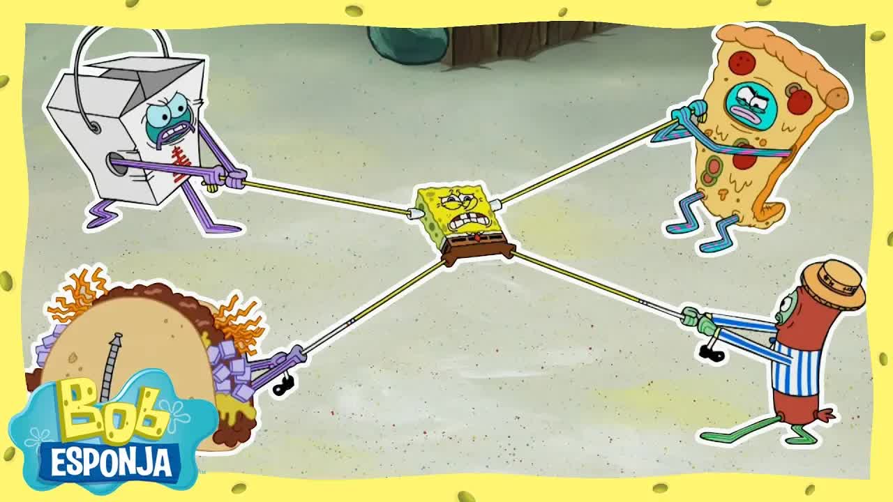 Bob Esponja enfrenta una pelea de comida rápida