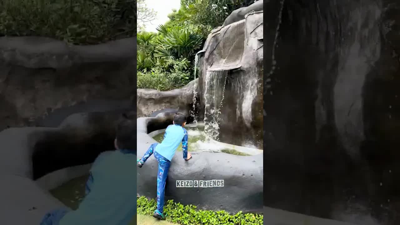 Papi Bikin Air Terjun Wastafel di Rumah