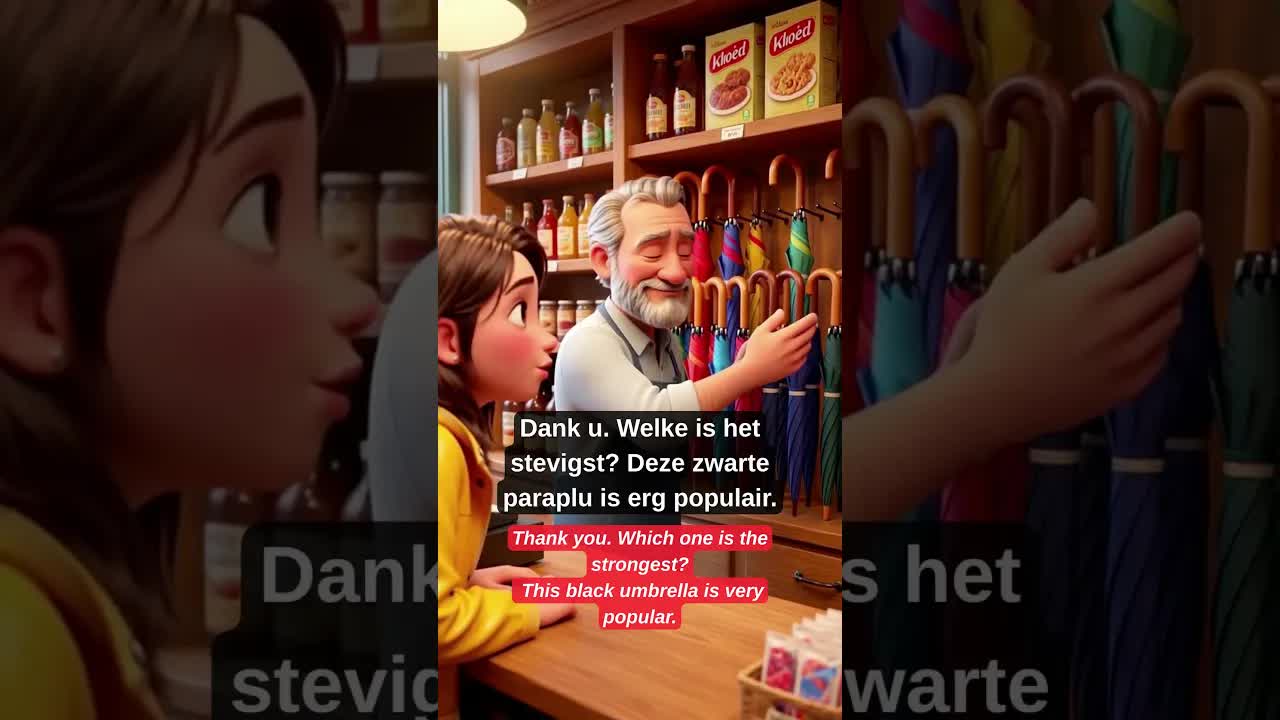 Een paraplu kopen tijdens een regenbui
