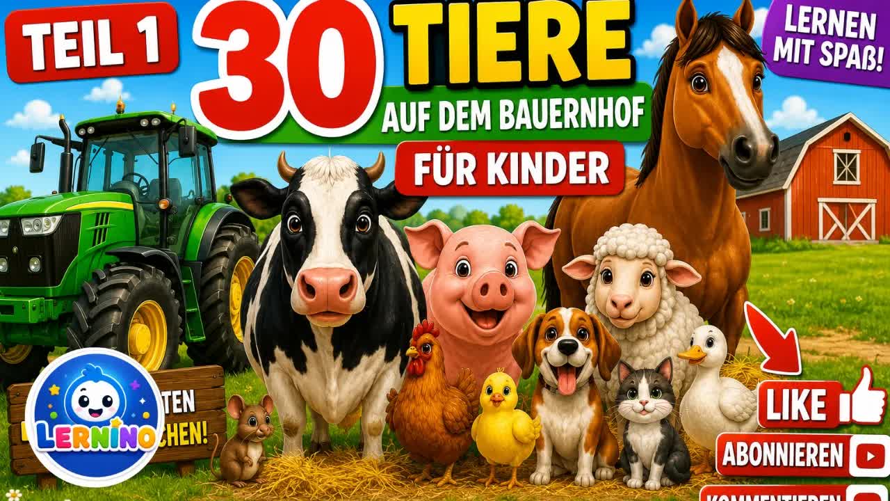30 Tiere auf dem Bauernhof lernen