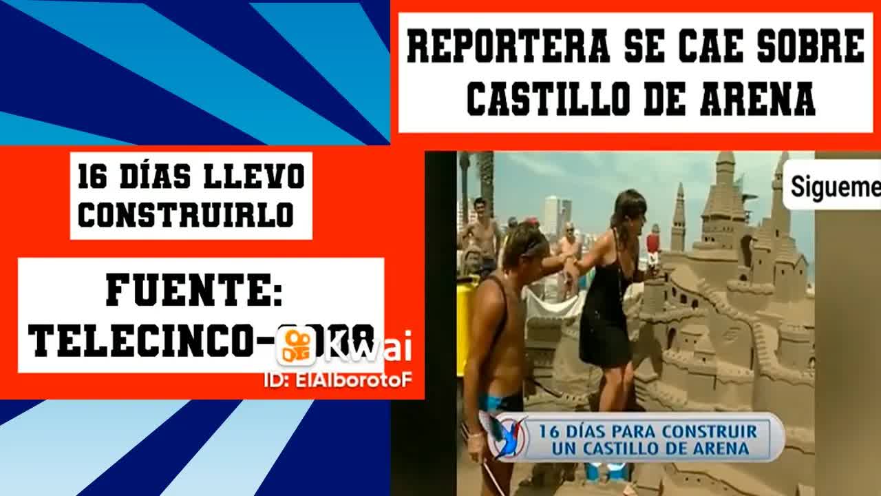 reportera destruye castillo de arena en plena transmisión