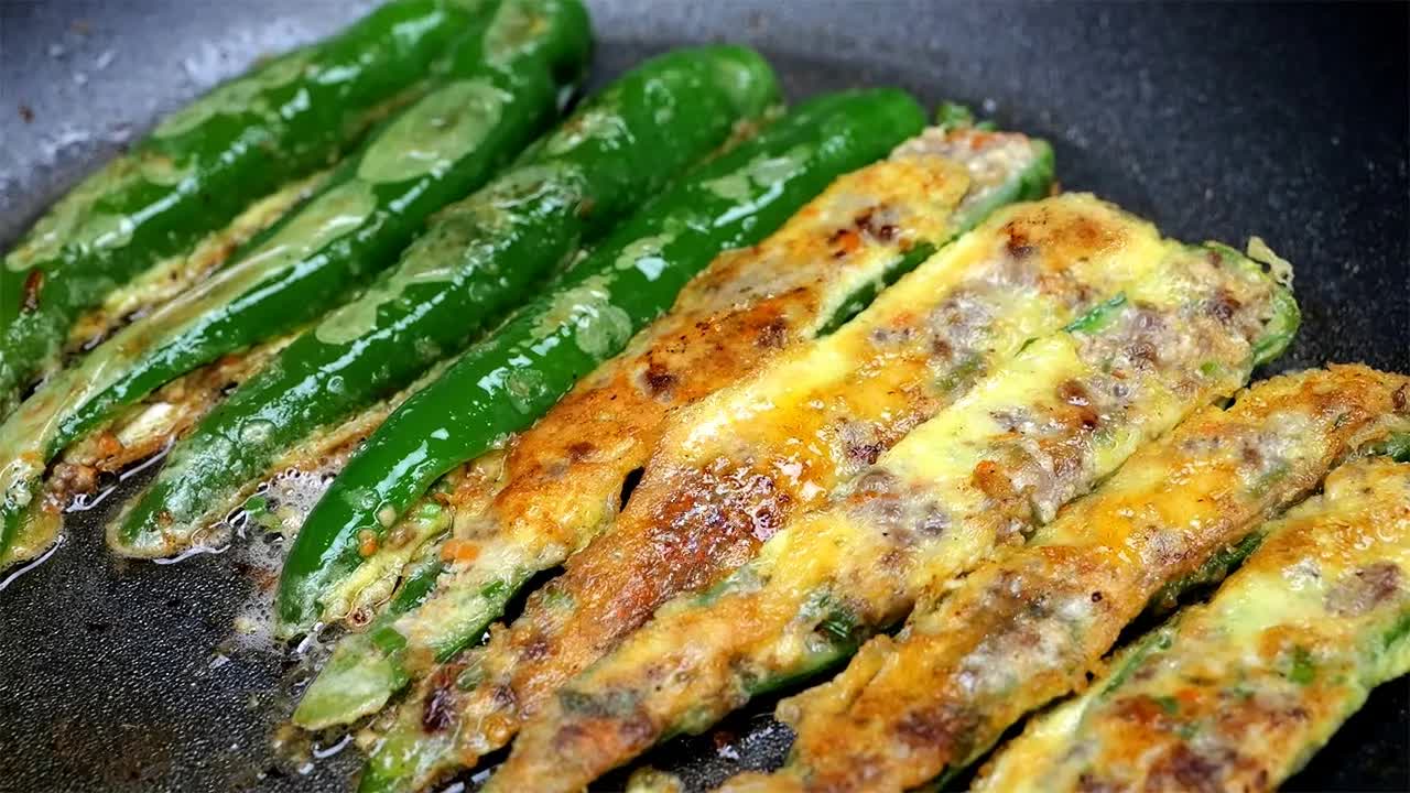 식어도 맛있는 아삭이고추전 만들기
