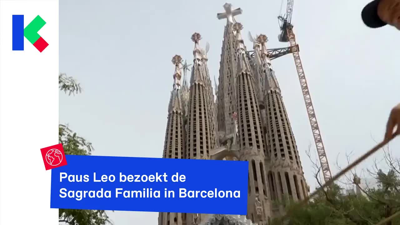 Paus Leo bezoekt de Sagrada Familia