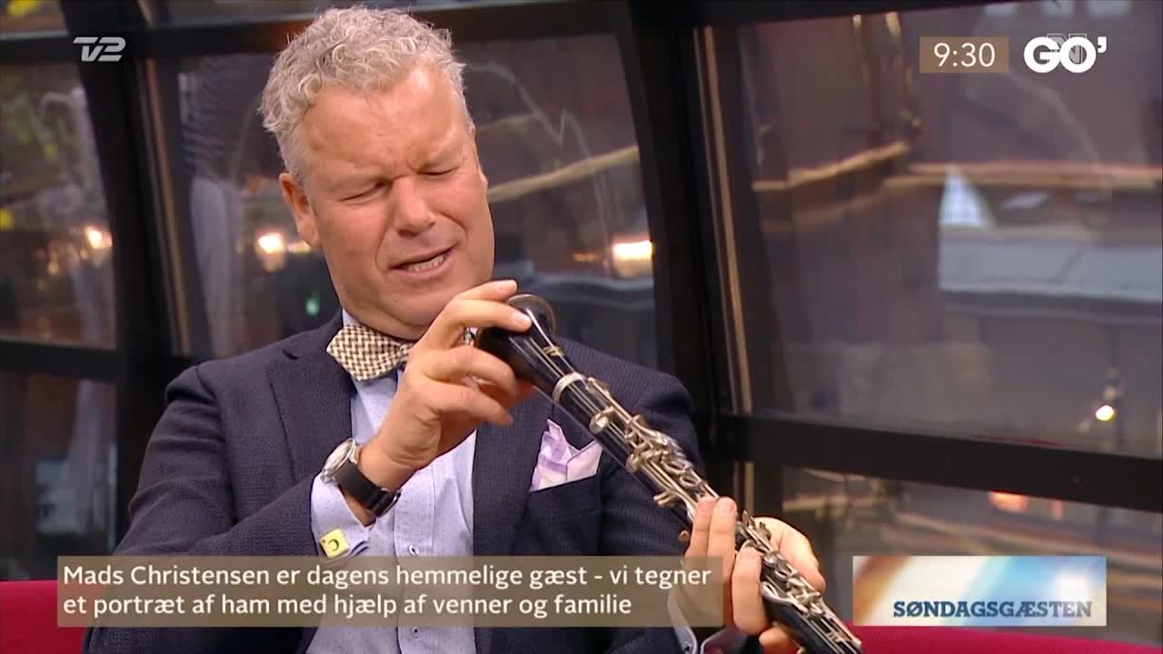 Mads Christensen spiller klarinet i Go' Morgen Danmark