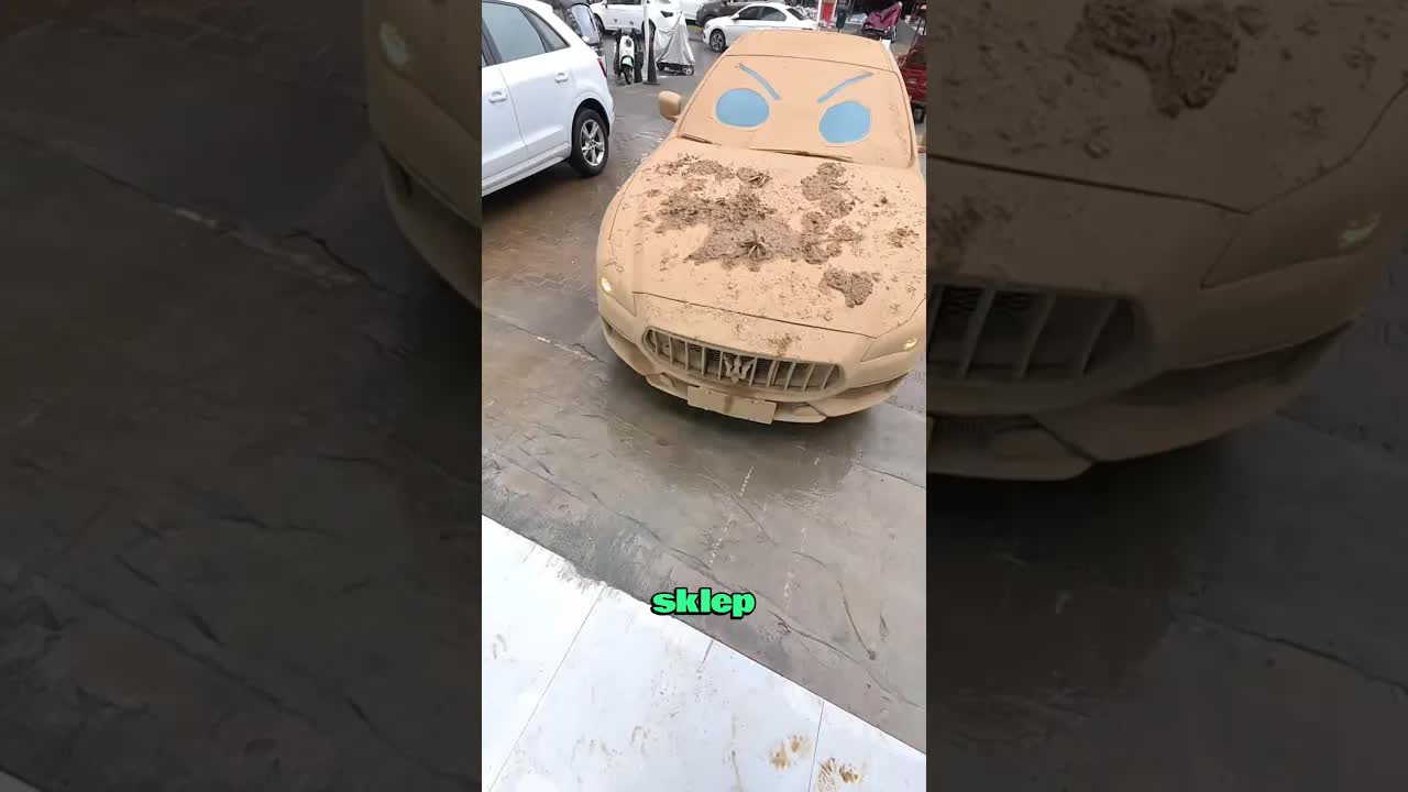 Brudny samochód zmieniony w nowy