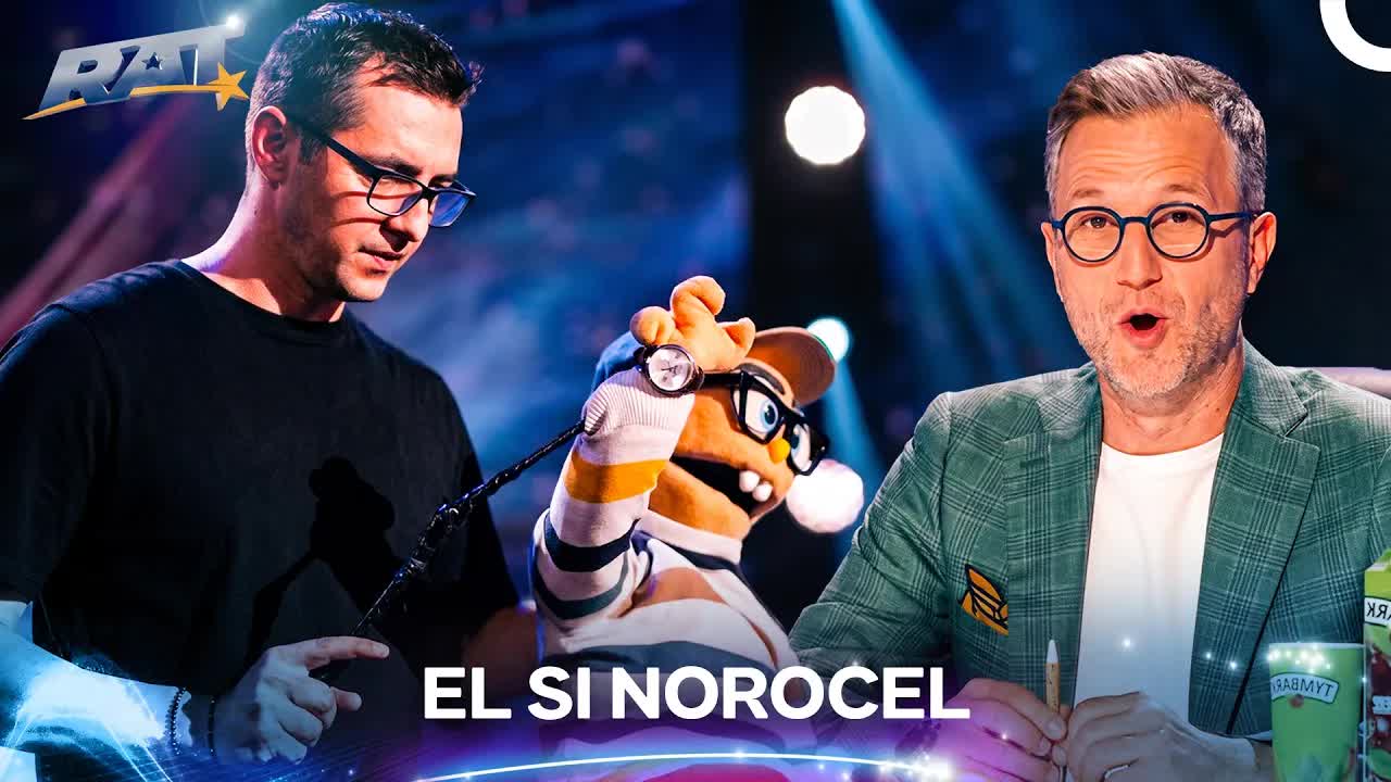 Un păpușar cu Norocel pe scena Românii au talent