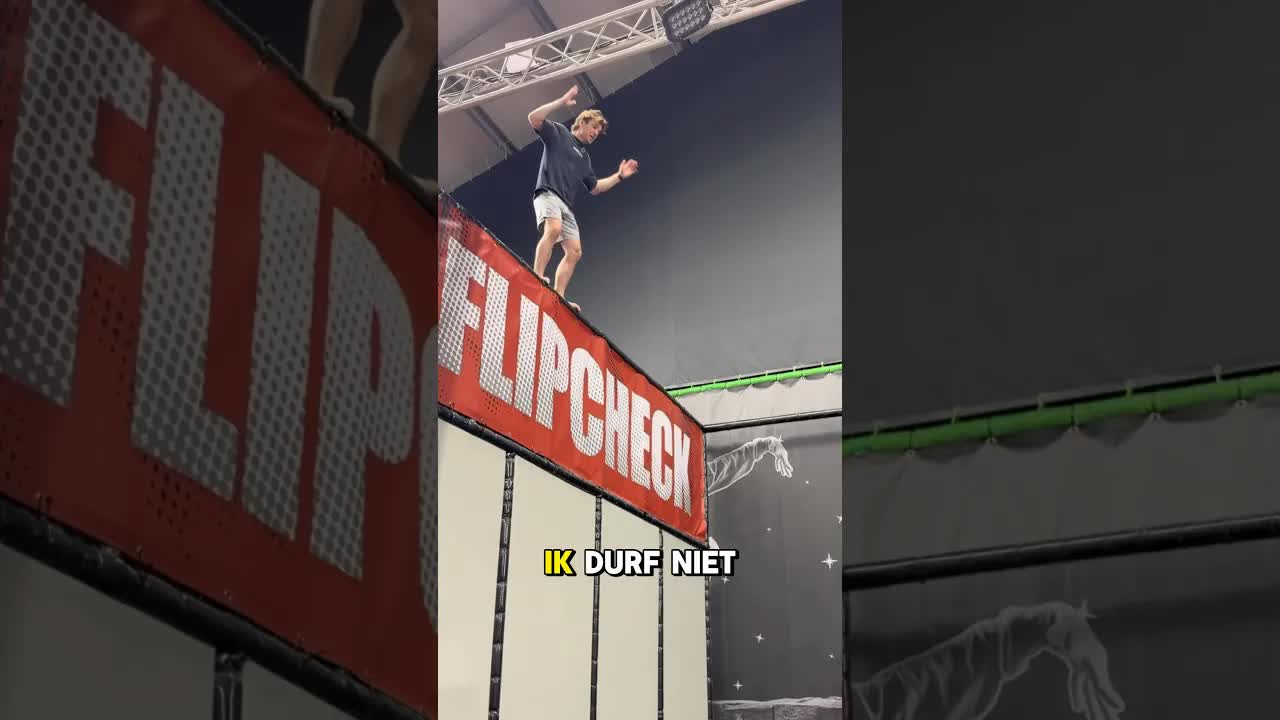 Slecht idee op het trampolinepark