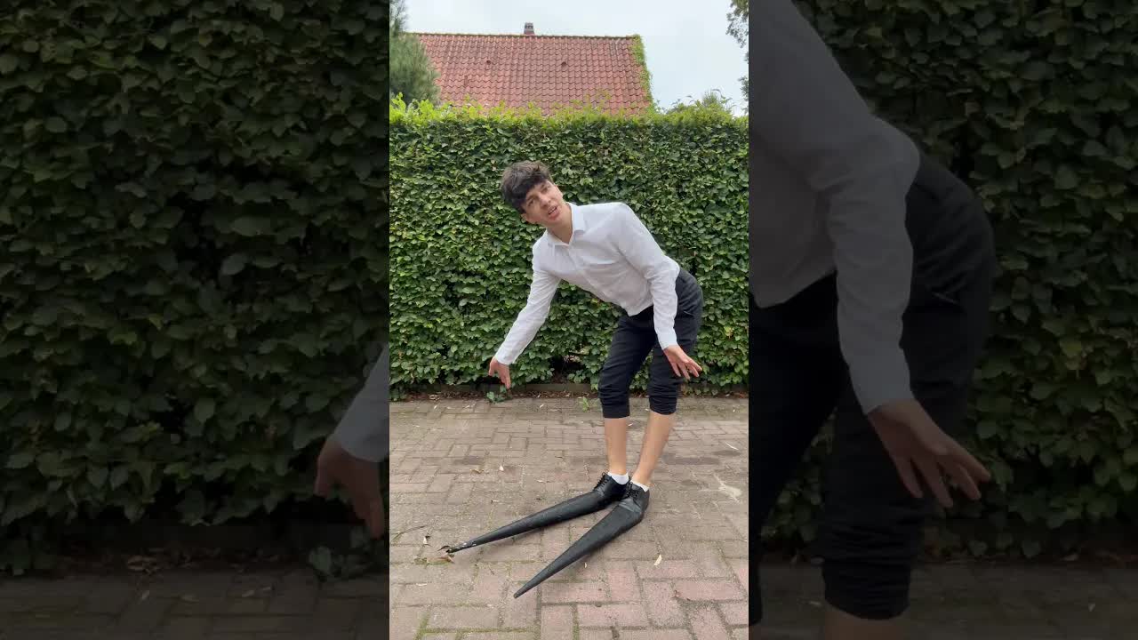 Komischer Fahrrad- und Schuhtest