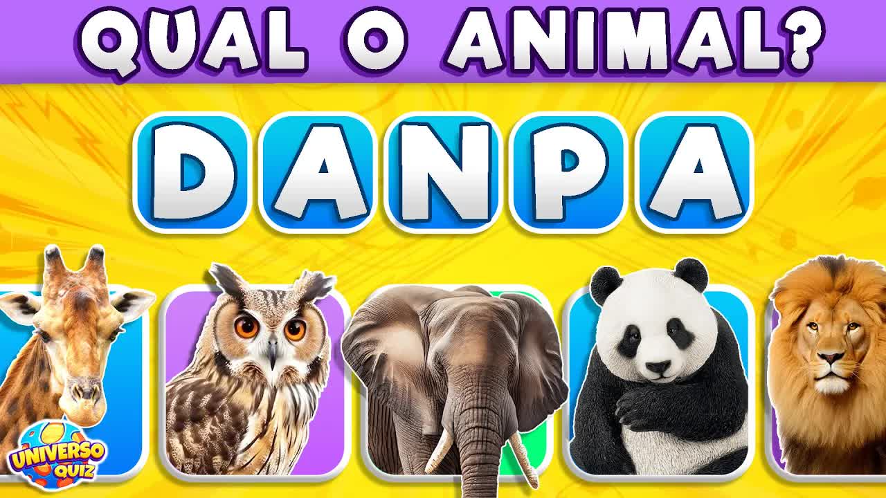 Quiz de Animais: Adivinhe os Nomes pelas Letras