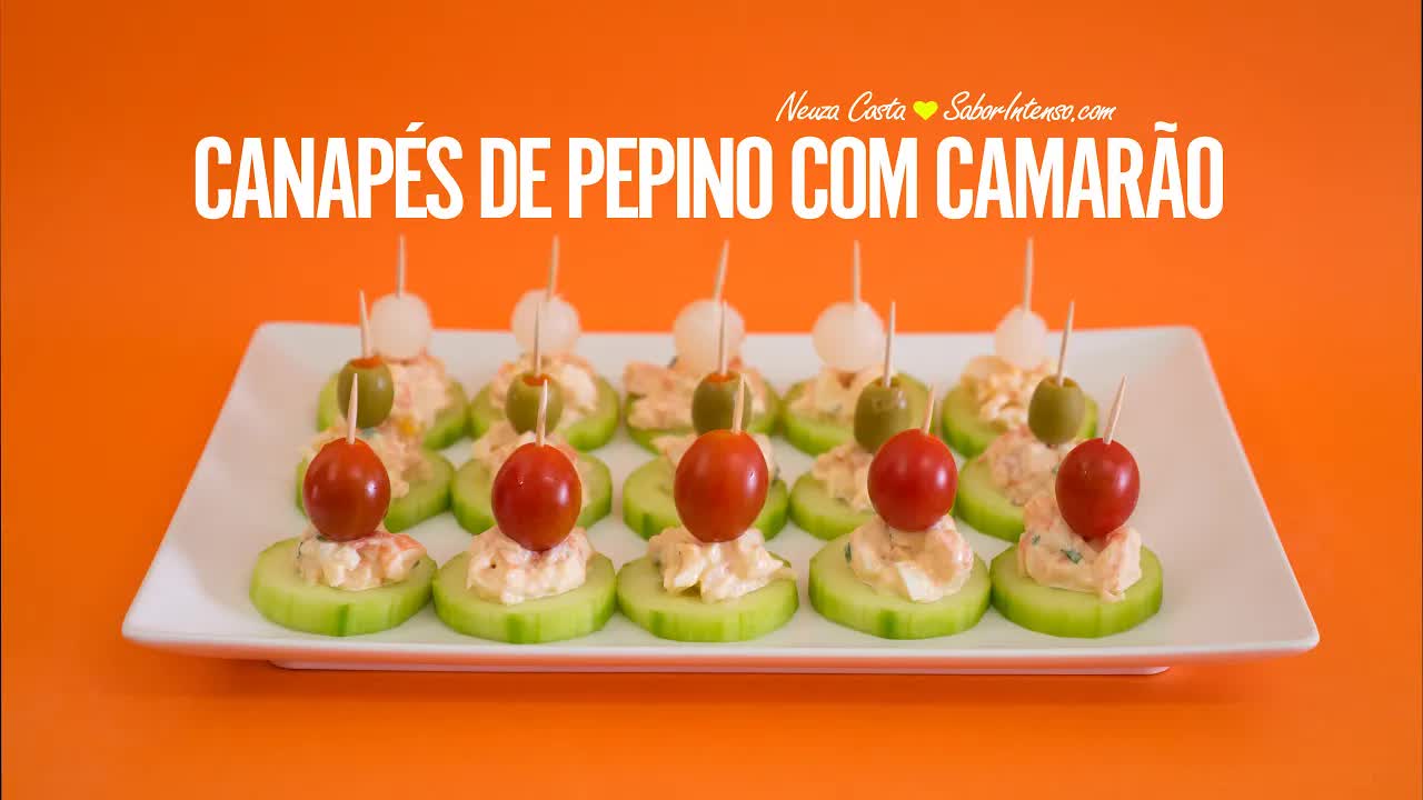 Como Fazer Canapés de Pepino com Camarão