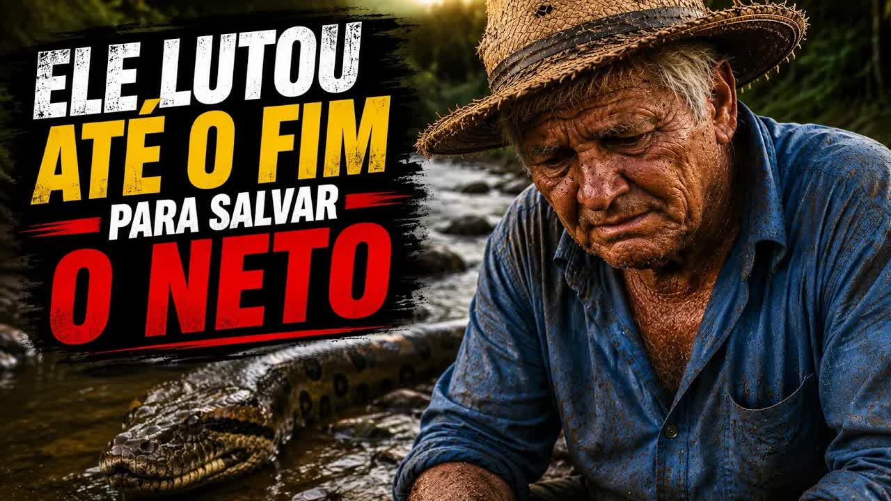 O avô que enfrentou uma sucuri para salvar o neto