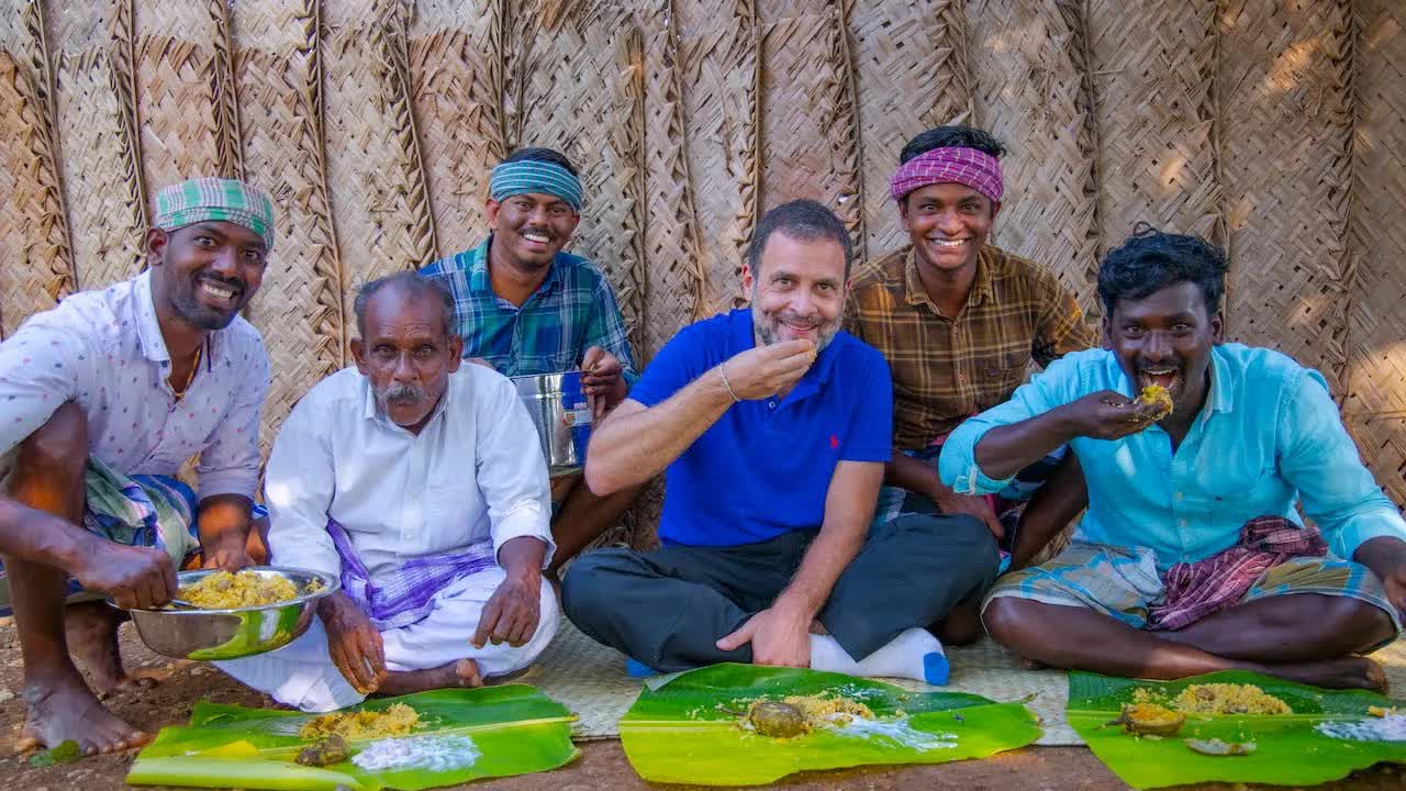 ராகுல் காந்தி விருந்து சுவைத்தல் | Mushroom Biryani