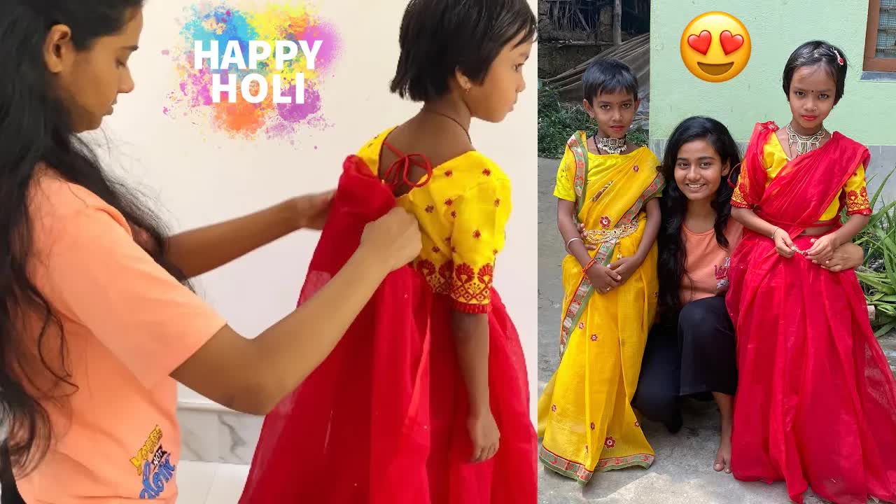 হোলির আগে বাচ্চাদের শাড়ি পরানো এবং মামার্থ সানস্ক্রিম রিভিউ