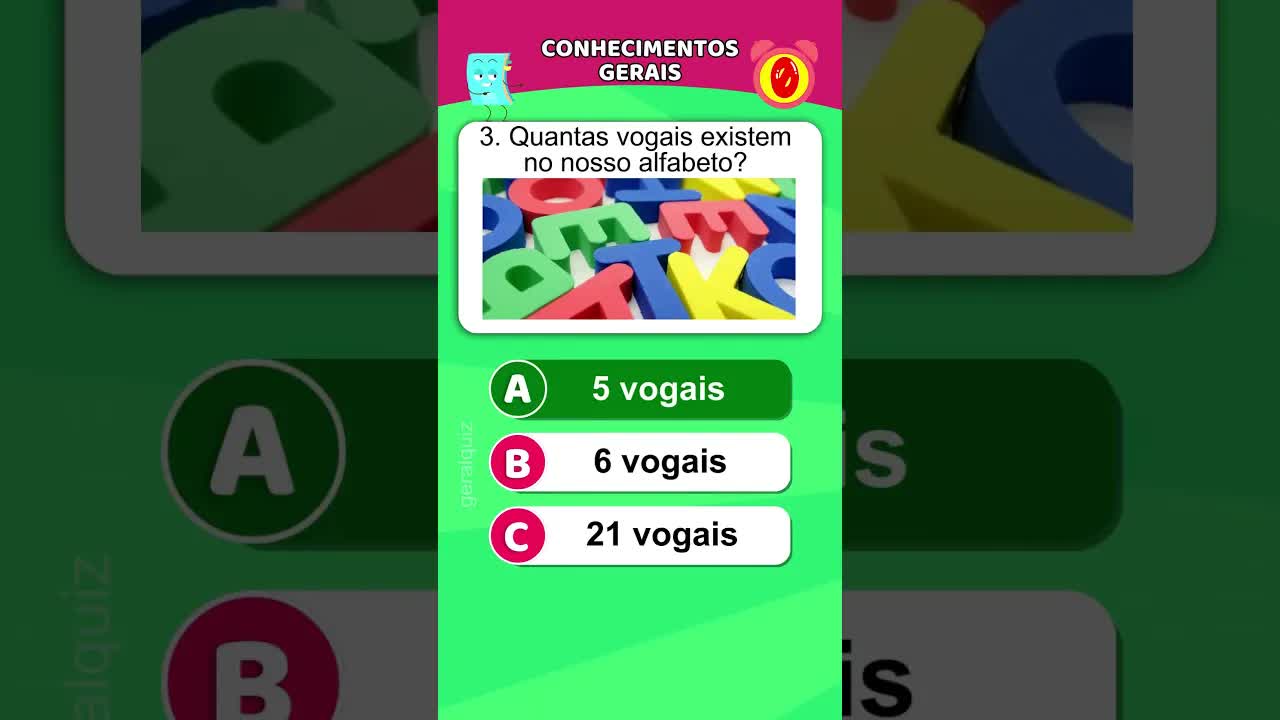 Quiz de conhecimentos gerais com perguntas simples