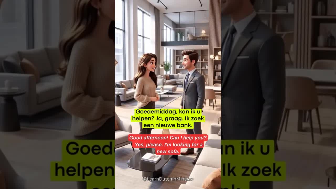 Een nieuwe bank kopen in de winkel