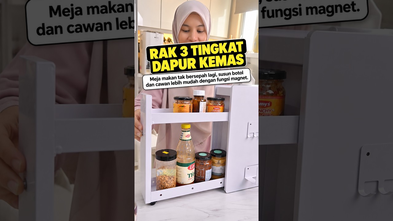 Rak Dapur Magnetik 3 Tingkat untuk Meja Makan Kemas