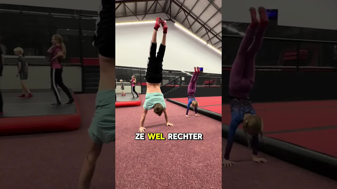 Handstand wedstrijd: Ik probeer te winnen