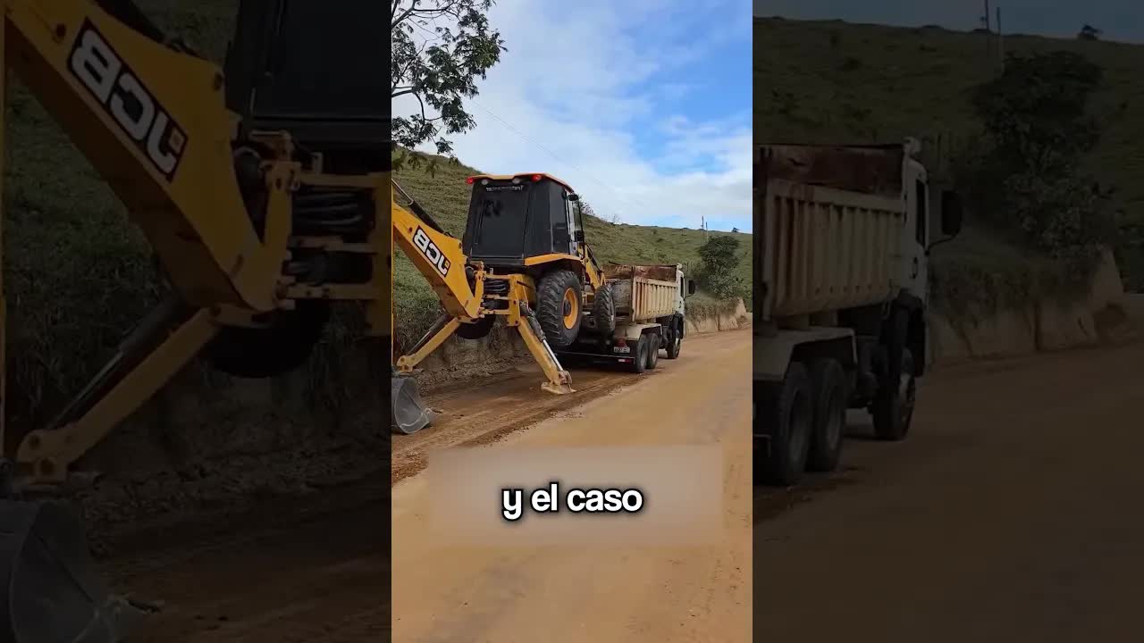 Cómo subieron una excavadora sin rampas