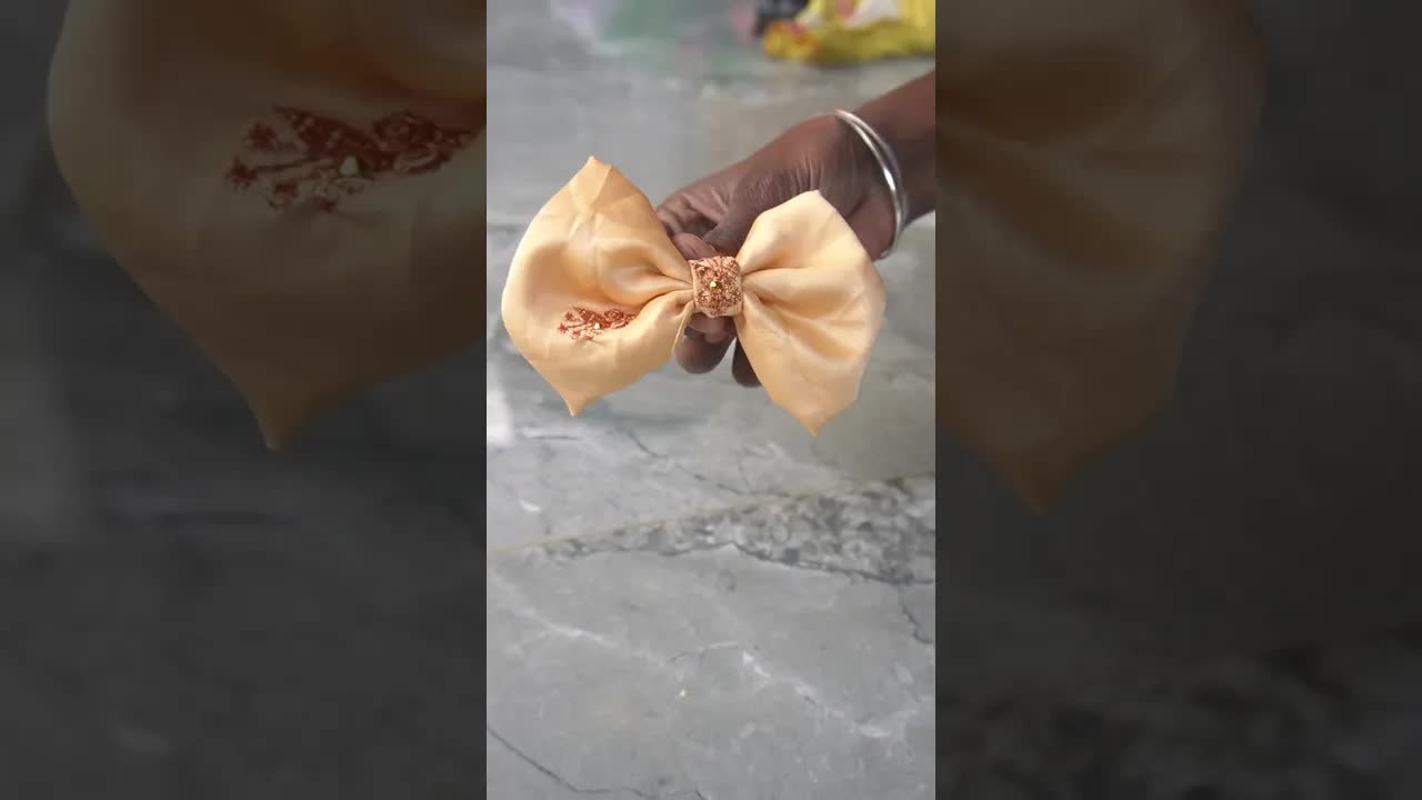 பழைய துணியால் அழகான பவு கிளிப் செய்வது எப்படி