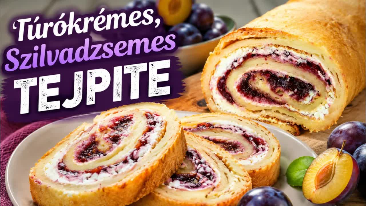 Túrókrémes szilvás tejpite készítése