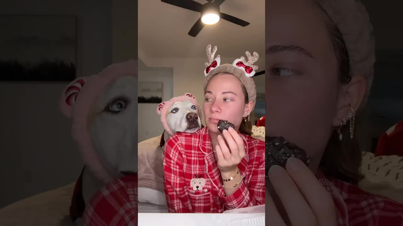 Christmas Nighttime Skincare Routine With Dog