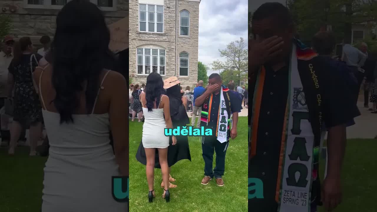 Dcera udělala pro tátu překvapení na promoci