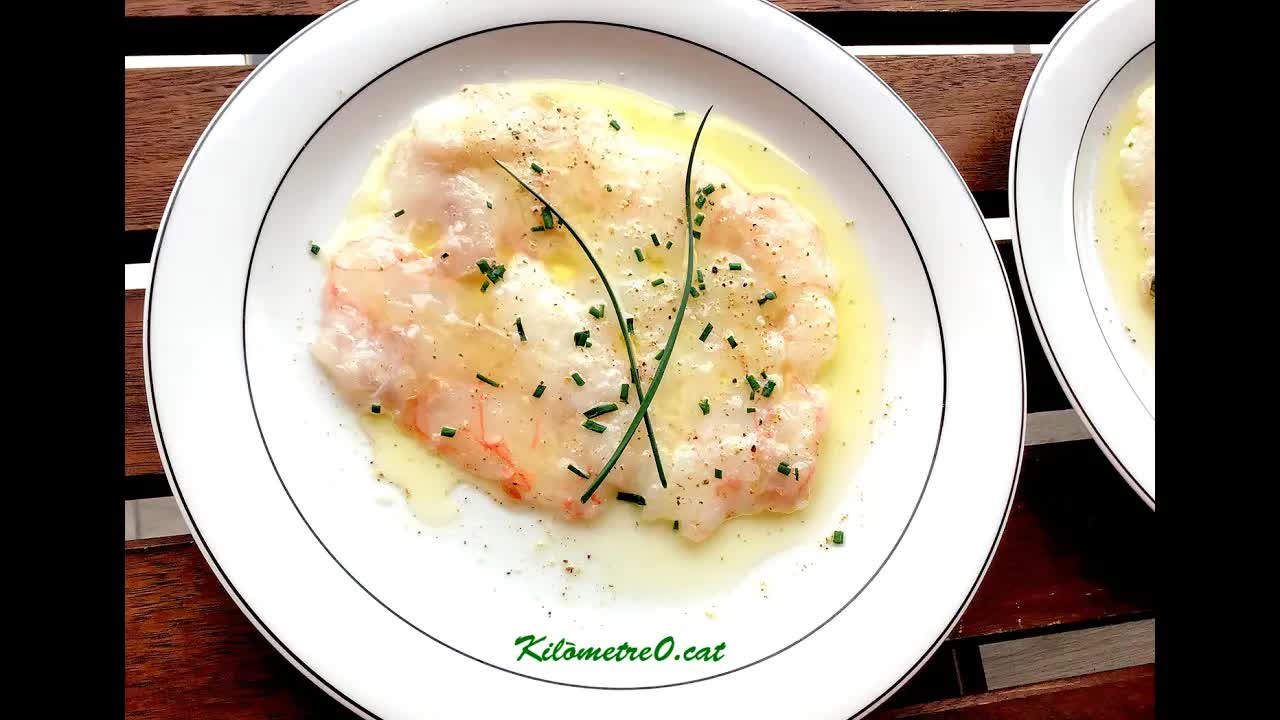 Com preparar el carpaccio d'escamarlans