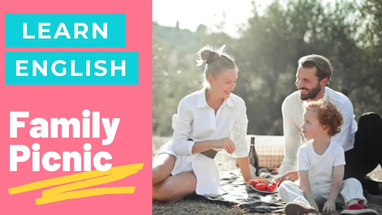 Easy English story about a family picnic