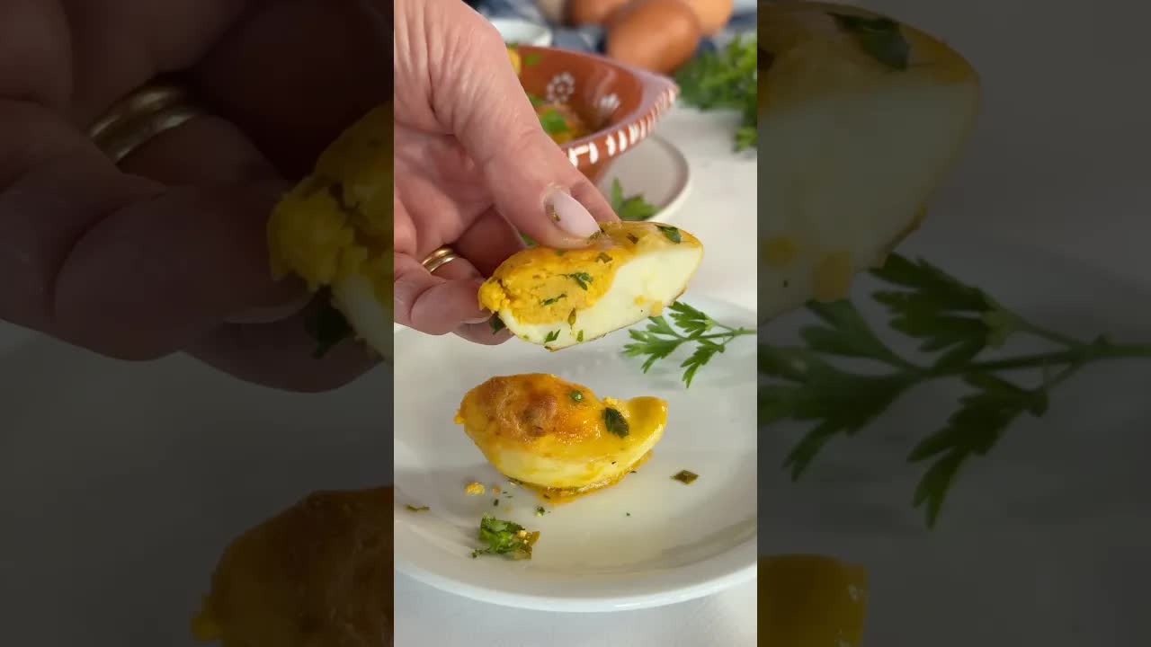 Ovos verdes da tia Lúcia na airfryer